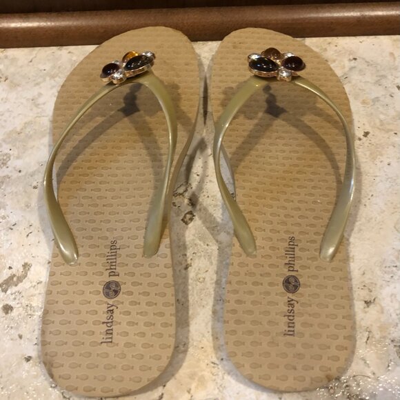 Lindsay Phillips Switch Flip Flops With Adorable Snap On Embellishment 7.5 - 8 - Picture 2 of 6